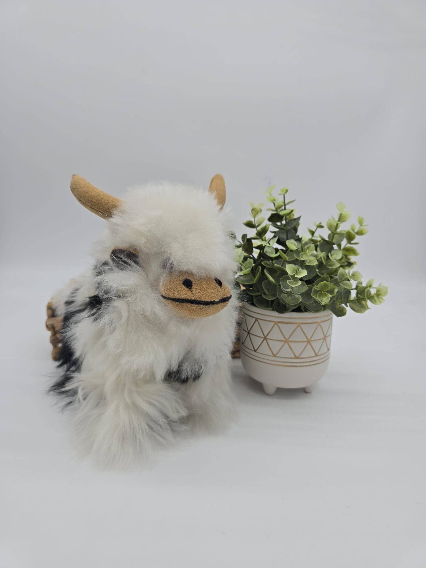 Alpaca Stuffed Animal | Baby Highland Cow 8" | Handmade