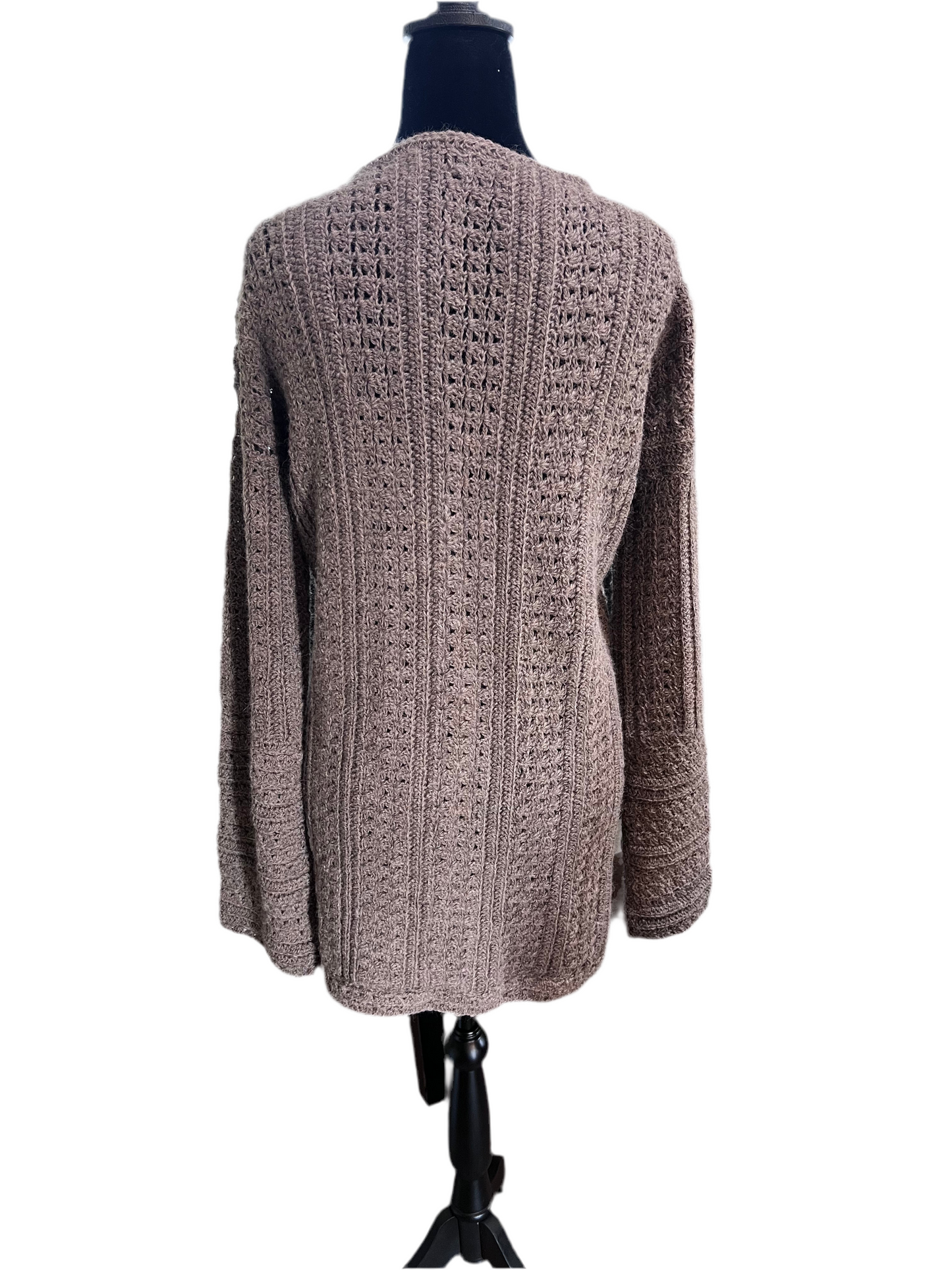 Hand Crocheted Alpaca Cardigan Sweater