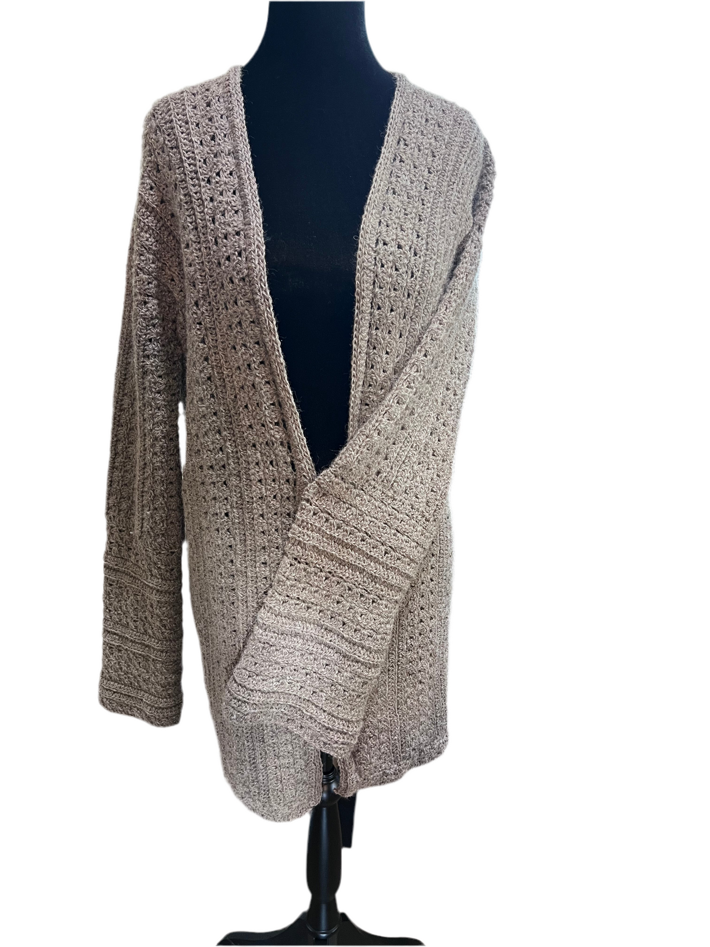Hand Crocheted Alpaca Cardigan Sweater