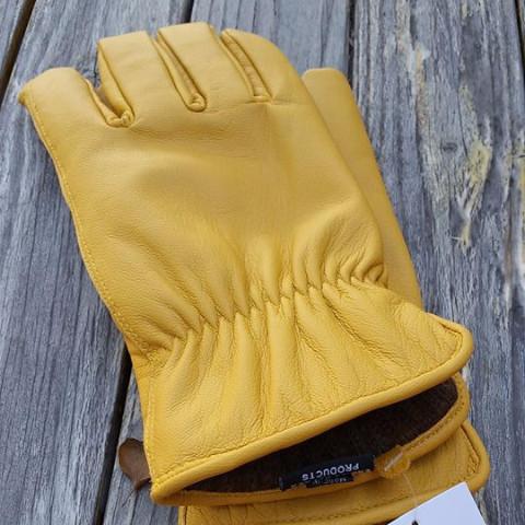 Alpaca Knit Lined Cowhide Leather Gloves