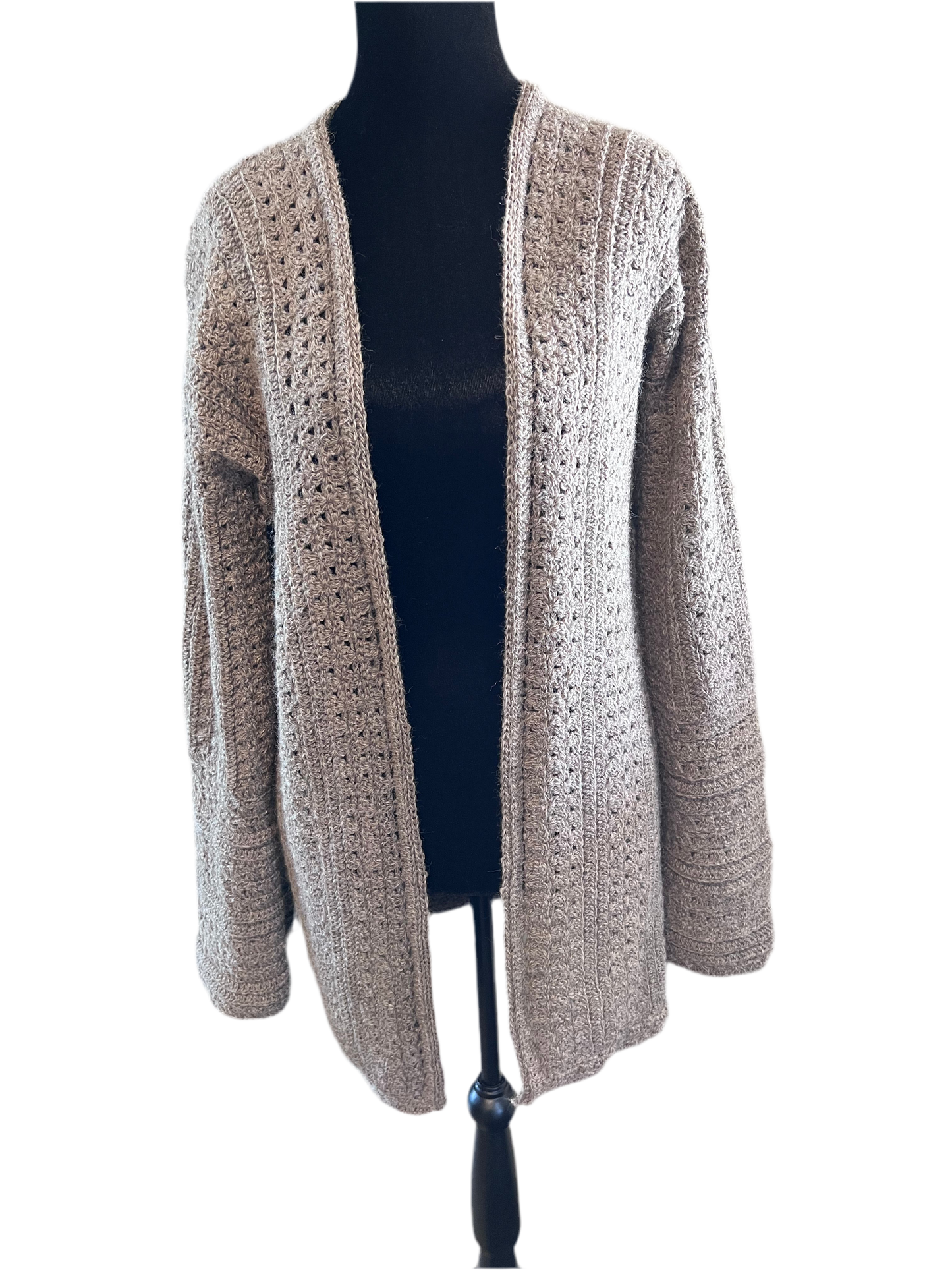 Hand Crocheted Alpaca Cardigan Sweater