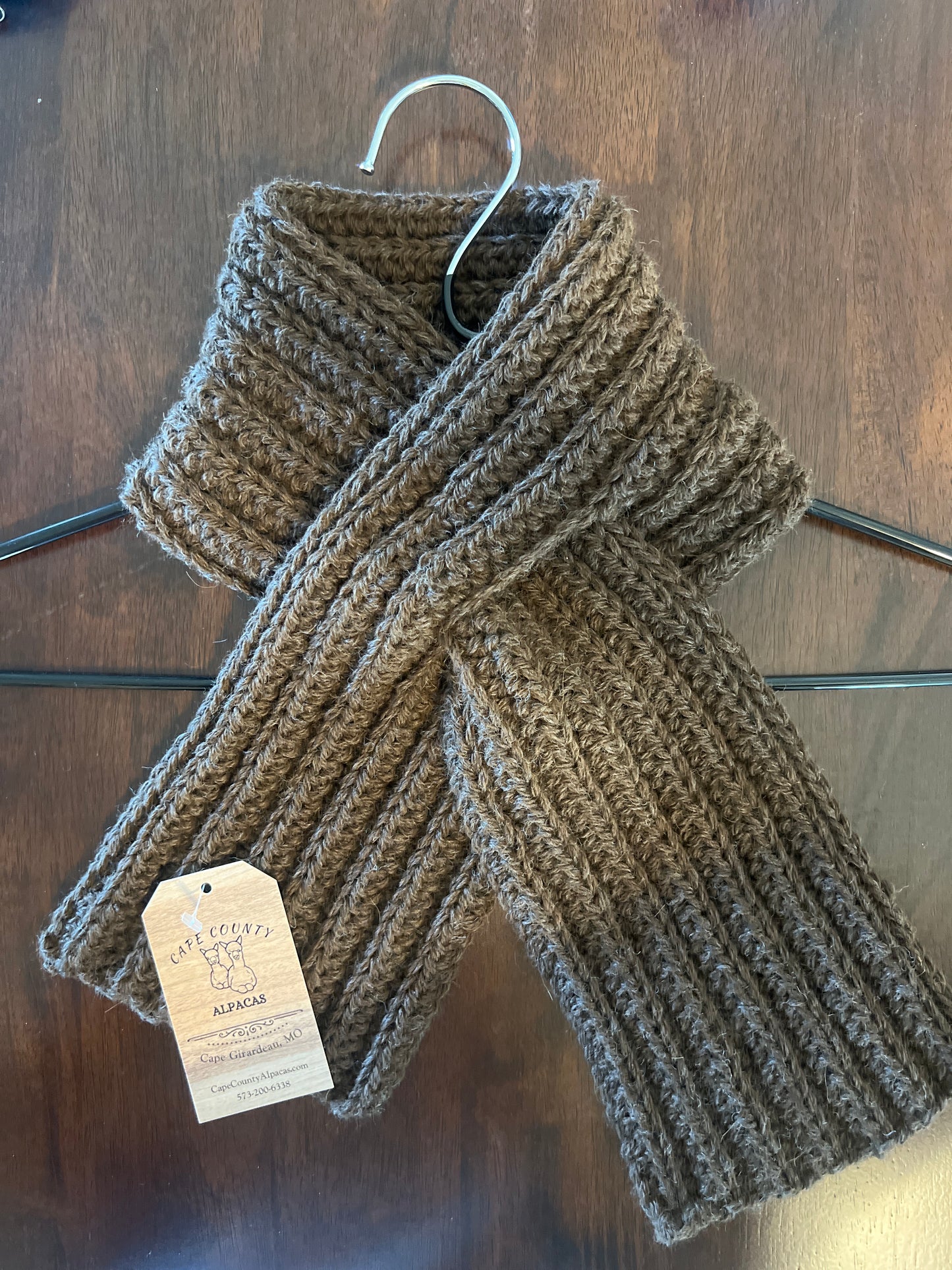 Handmade Crochet Keyhole Scarf - Luxurious Alpaca Yarn