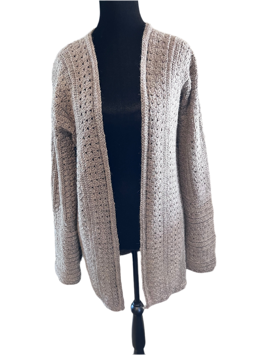 Hand Crocheted Alpaca Cardigan Sweater