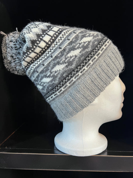 Fleece-Lined Alpaca Hat - Grey