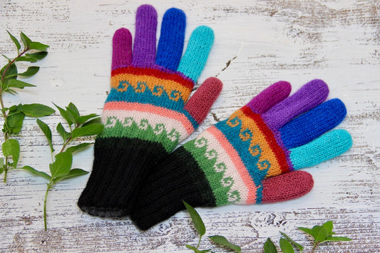 Reversible Fiesta Alpaca Gloves