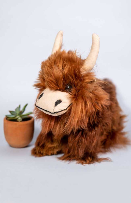 Alpaca Stuffed Animal | Baby Highland Cow 8" | Handmade