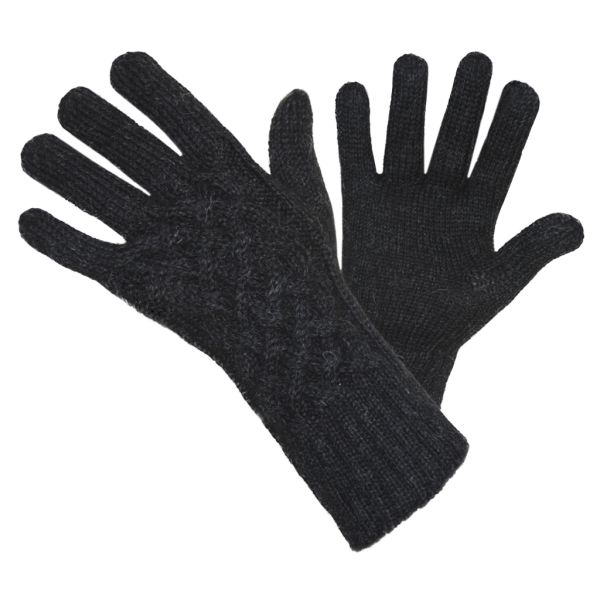 Celtric Knot Alpaca Gloves - Charcoal