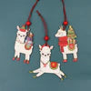Classic Alpaca Wooden Christmas Ornament Set